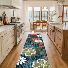 Modern Floral 2'X10' Runner Rug Soft Laundry Room Rug Non Slip Kitchen Mat
