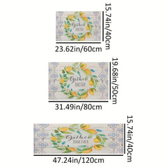 Non Slip Lemon Kitchen Mat for Home Decor and Doormat