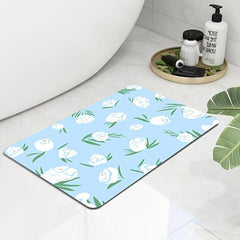 Non-slip Diatom Mud Bath Mat Water Absorbent Machine Washable Bathroom Rug