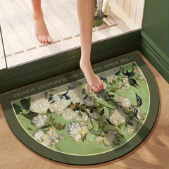 Soft Diatom Mud Mat Floral Water Absorbent Washable Bath Rugs Non Slip Carpet