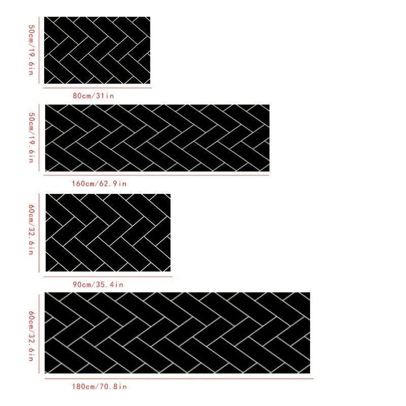 2pcs Stylish Kitchen Rug & Mat Set Non Slip Floor Mats for Kitchen