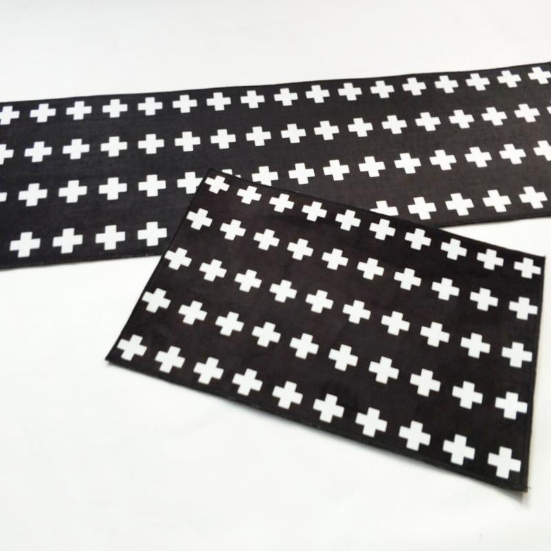 2pcs Stylish Kitchen Rug & Mat Set Non Slip Floor Mats for Kitchen