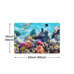 Marine Life Print Sponge Floor Mat for Kitchen and Bathroom