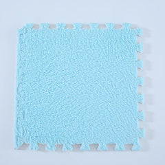 10pcs Plush Puzzle Foam Floor Mat Seat Mat Square Interlocking Carpet