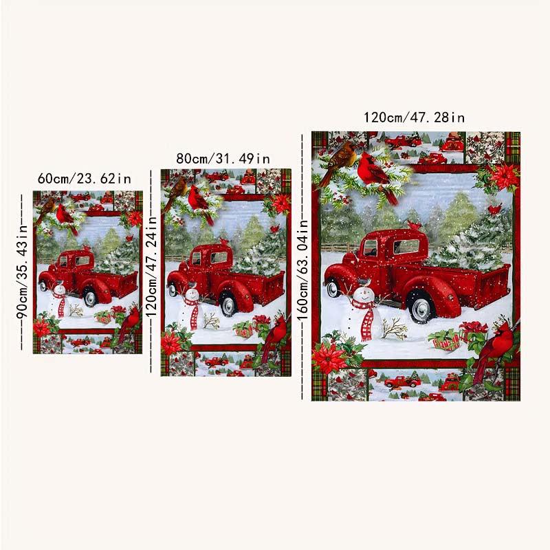 Christmas Red Santa Truck Pattern Carpet Door Floor Mat Doormat
