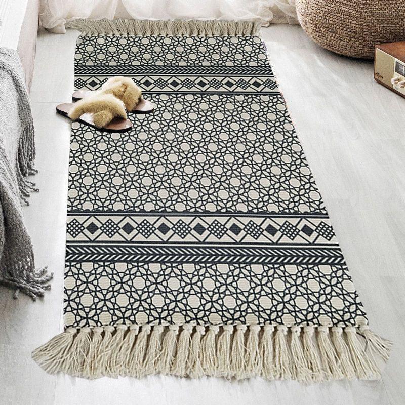 Soft Non Slip Tassel Area Rug for Living Room Sofa Nursery Bathroom
