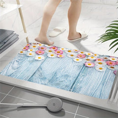 Soft Daisy Kitchen Rug Anti Fatigue Memory Foam Non Slip Runner Rug