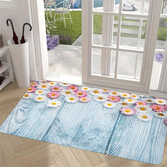 Soft Daisy Kitchen Rug Anti Fatigue Memory Foam Non Slip Runner Rug