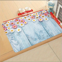 Soft Daisy Kitchen Rug Anti Fatigue Memory Foam Non Slip Runner Rug