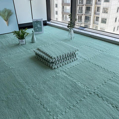 10pcs Plush Puzzle Foam Floor Mat Interlocking Carpet Anti Slip