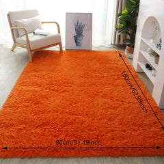 Tie Dyed Plush Area Rug Indoor Soft Carpet Non Skid Nursery Faux Fur Rug