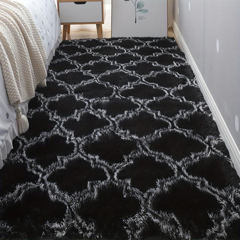 Soft Fluffy Striped Rug for Furniture Upholstery