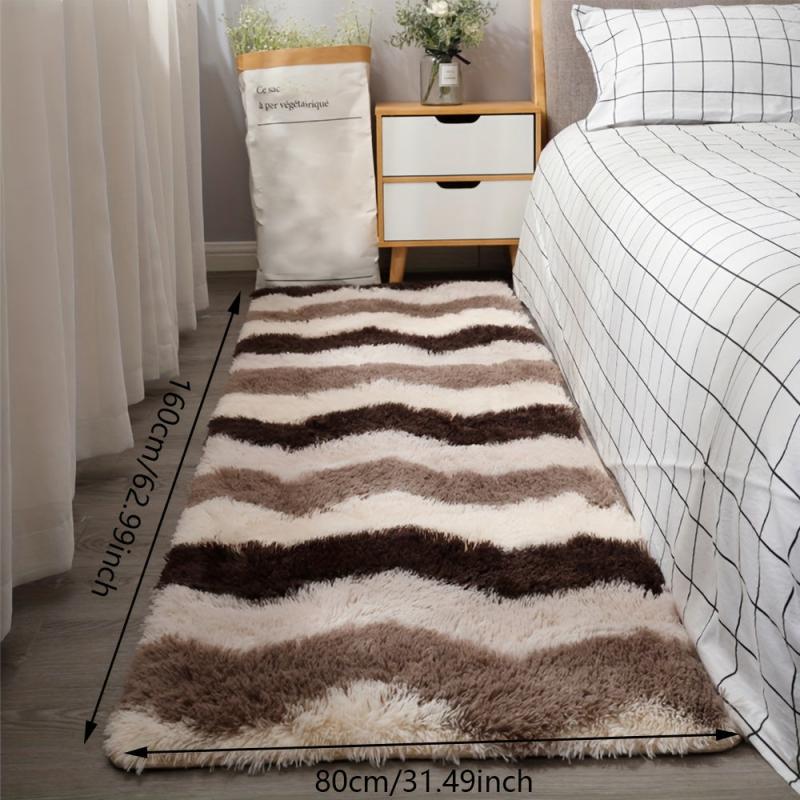 Soft Fluffy Striped Rug for Furniture Upholstery