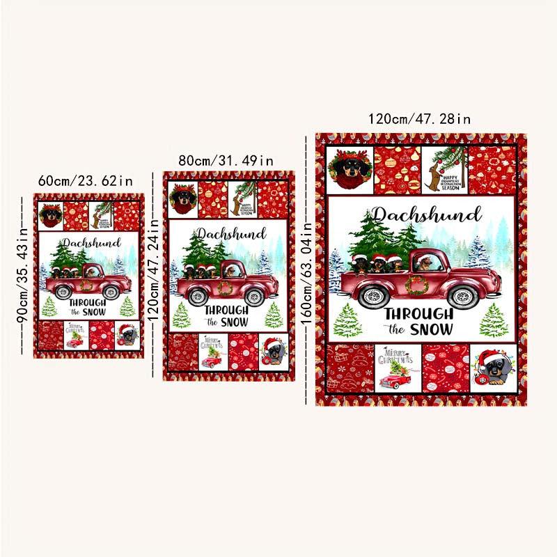 Santa Truck Pattern Carpet Door Floor Mat Non-slip Mat Christmas Decor