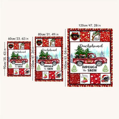 Santa Truck Pattern Carpet Door Floor Mat Non-slip Mat Christmas Decor
