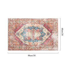 Stylish Orange Boho Floor Rug 2x3ft Machine Washable Non Slip