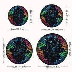Musicnote Pattern Round Carpet Anti Skid Area Floor Mat Rug