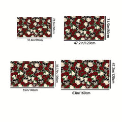 Soft Low Pile Skull Gothic Decor Area Rug