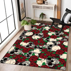 Soft Low Pile Skull Gothic Decor Area Rug