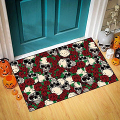 Soft Low Pile Skull Gothic Decor Area Rug
