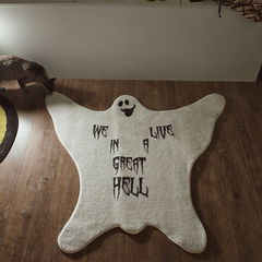 Spooky Ghost Wool Area Rug for Halloween Home Decor