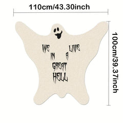 Spooky Ghost Wool Area Rug for Halloween Home Decor