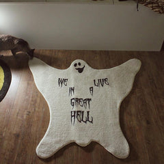 Spooky Ghost Wool Area Rug for Halloween Home Decor