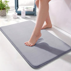 Memory Foam Light Gray Bathroom Floor Mat