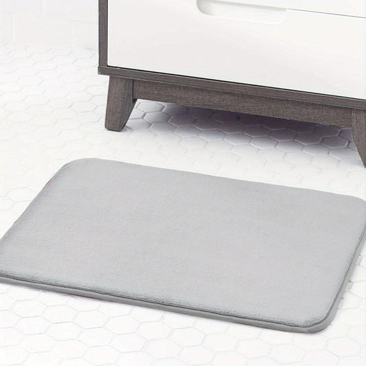 Memory Foam Light Gray Bathroom Floor Mat