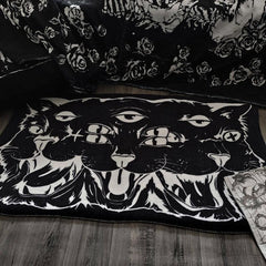 Dark Cat Witch Wind Halloween Rug