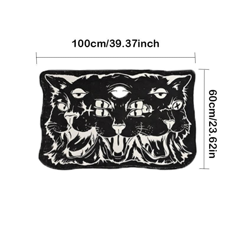 Dark Cat Witch Wind Halloween Rug