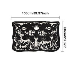 Dark Cat Witch Wind Halloween Rug