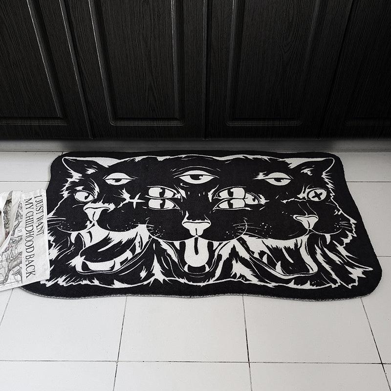 Dark Cat Witch Wind Halloween Rug