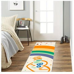 Rainbow Pattern Carpet Machine Washable Anti Fouling Anti Slip Rubber Mats