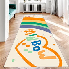 Rainbow Pattern Carpet Machine Washable Anti Fouling Anti Slip Rubber Mats