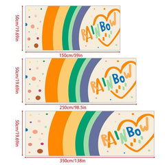 Rainbow Pattern Carpet Machine Washable Anti Fouling Anti Slip Rubber Mats