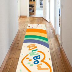 Rainbow Pattern Carpet Machine Washable Anti Fouling Anti Slip Rubber Mats
