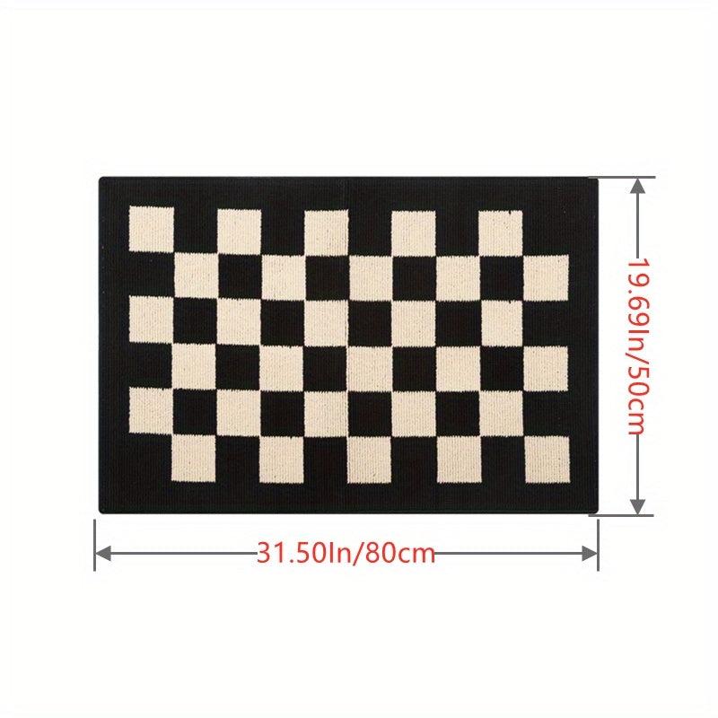 Non Slip Checkered Floor Mat Home Entry Living Room Kitchen Bedroom Hallway Goth