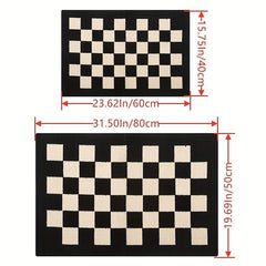 Non Slip Checkered Floor Mat Home Entry Living Room Kitchen Bedroom Hallway Goth