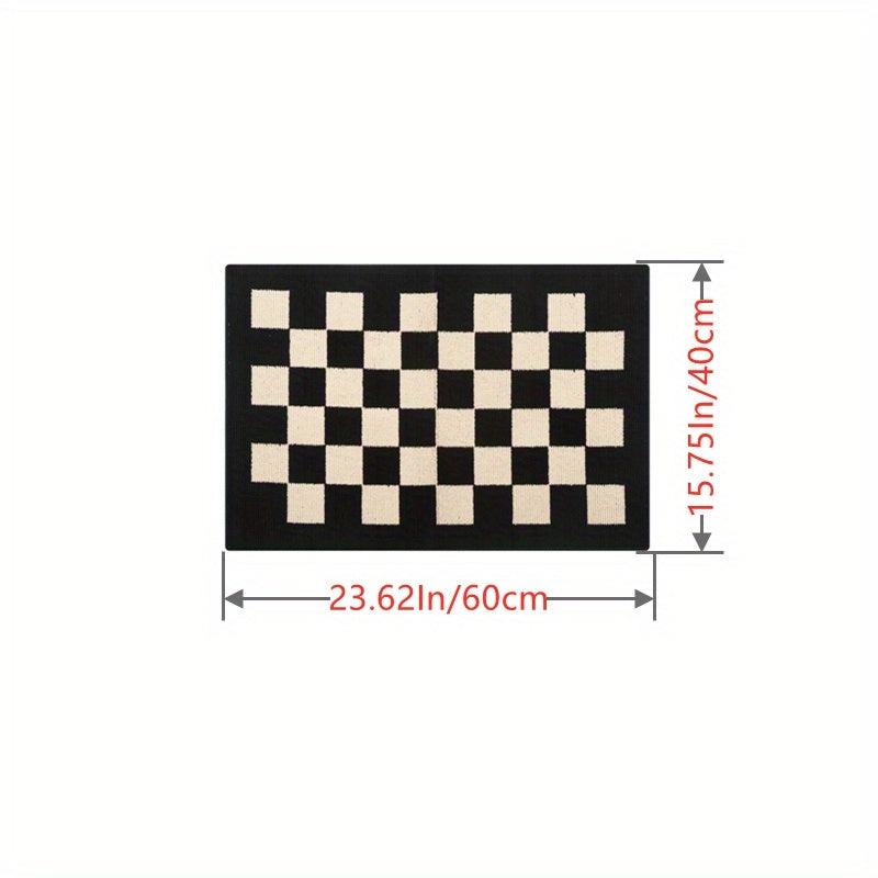 Non Slip Checkered Floor Mat Home Entry Living Room Kitchen Bedroom Hallway Goth