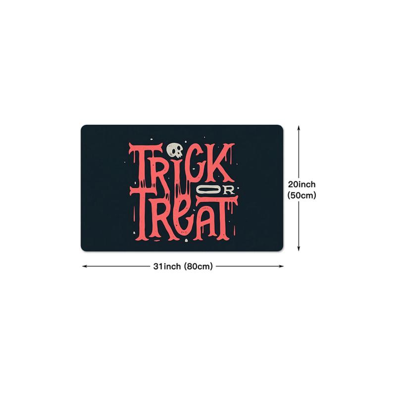 Halloween Mat Rugs Trick Or Treat Letter Rugs Ultra Soft Non Slip Mats