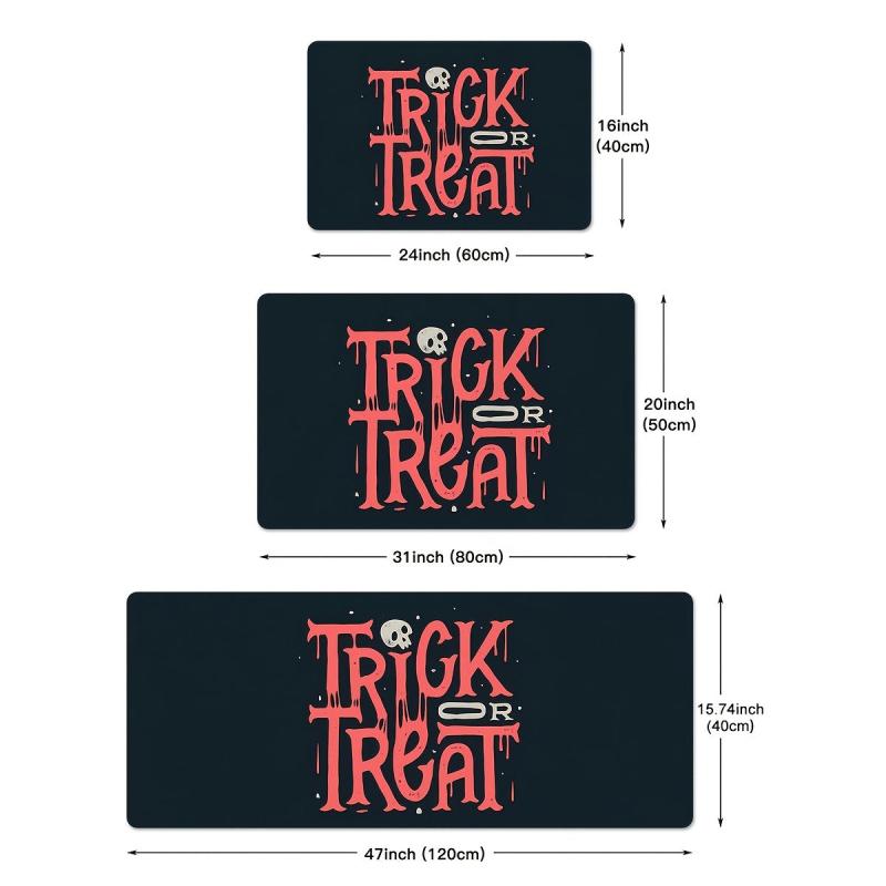 Halloween Mat Rugs Trick Or Treat Letter Rugs Ultra Soft Non Slip Mats