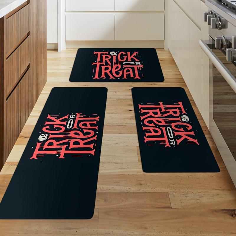 Halloween Mat Rugs Trick Or Treat Letter Rugs Ultra Soft Non Slip Mats