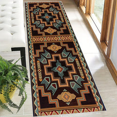 Vintage Geometric Runner Rugs Soft Wool Laundry Room Kitchen Mat