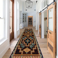 Vintage Geometric Runner Rugs Soft Wool Laundry Room Kitchen Mat