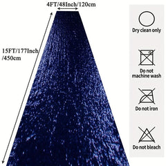 Navy Sequin Aisle Runner 4FTx15FT Glitter Wedding Ceremony Outdoor Bridal