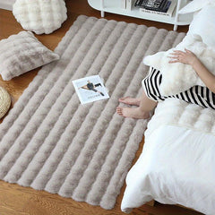 Soft Anti-Rabbit Fur Solid Floor Mat, Machine Washable