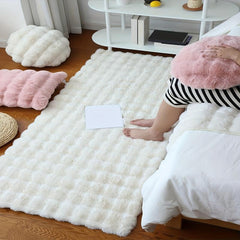 Soft Anti-Rabbit Fur Solid Floor Mat, Machine Washable
