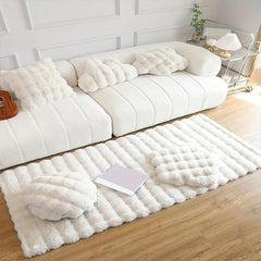 Soft Anti-Rabbit Fur Solid Floor Mat, Machine Washable