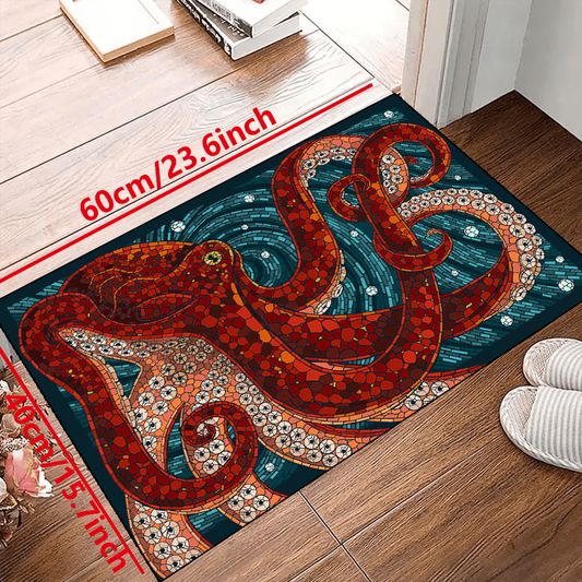Octopus Pattern Non-slip Resistant Rug Machine Washable Bedroom Bathroom